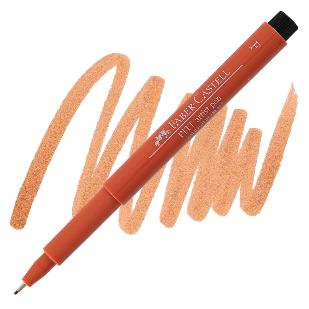 Open in modal - Faber-Castell Pitt Artist Pen - Sanguine, Fine Nib pen and swatch