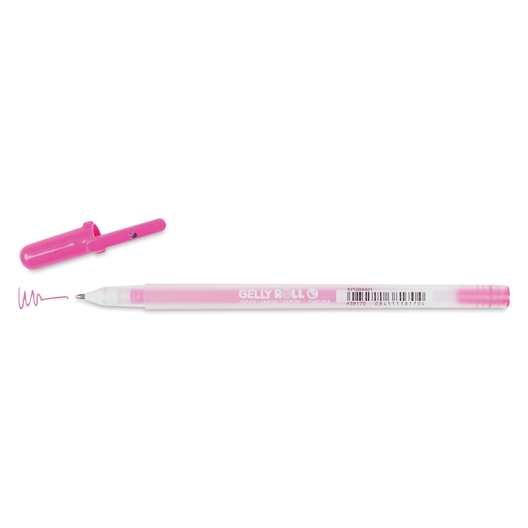 Open in modal - Sakura Gelly Roll Moonlight Pen - Rose, Bold Point with cap off