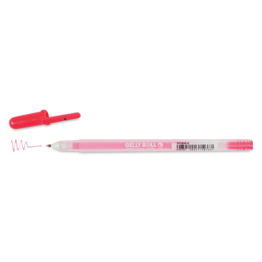 Open in modal - Sakura Gelly Roll Moonlight Pen - Fluorescent Vermilion, Bold with cap off