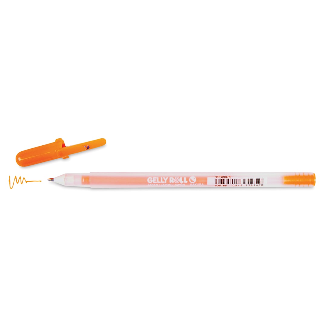 Open in modal - Sakura Gelly Roll Moonlight Pen - Fluorescent Orange, Bold with cap off