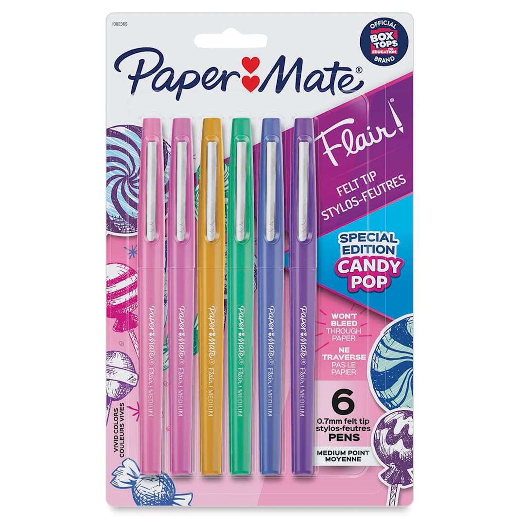 Open in modal - Paper Mate Flair Guard Pens - Candy Pop Colors, Set of 6, Medium tip