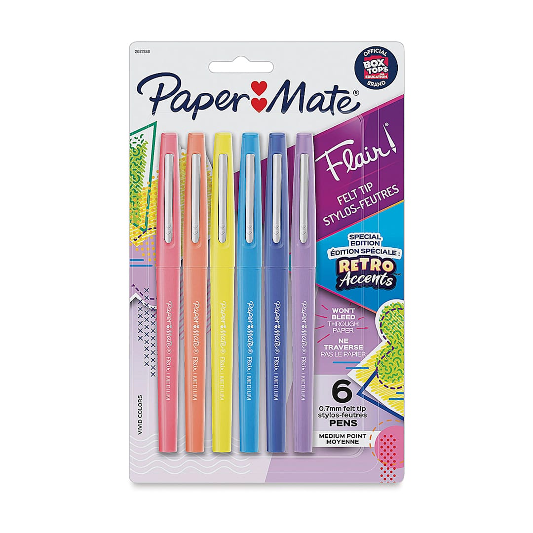 Open in modal - Paper Mate Flair Pens - Retro Colors, Set of 6