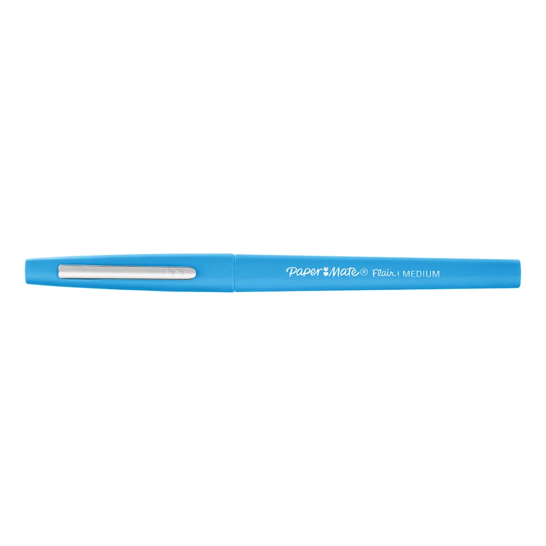 Open in modal - Paper Mate Flair Guard Pen - Sky Blue, Medium Tip