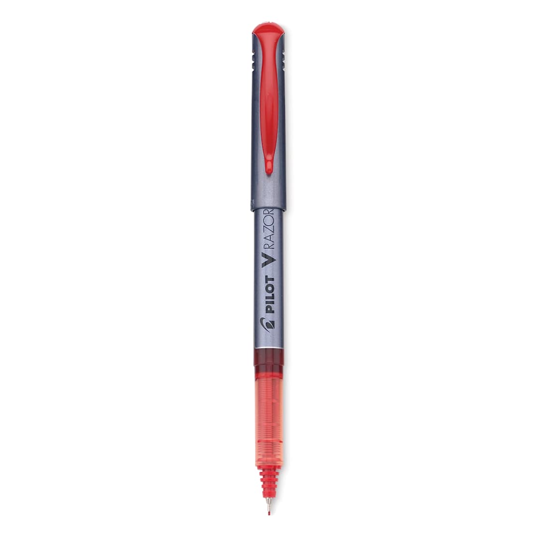 Open in modal - Pilot V-Razor Point Marker Pen - Red with cap off