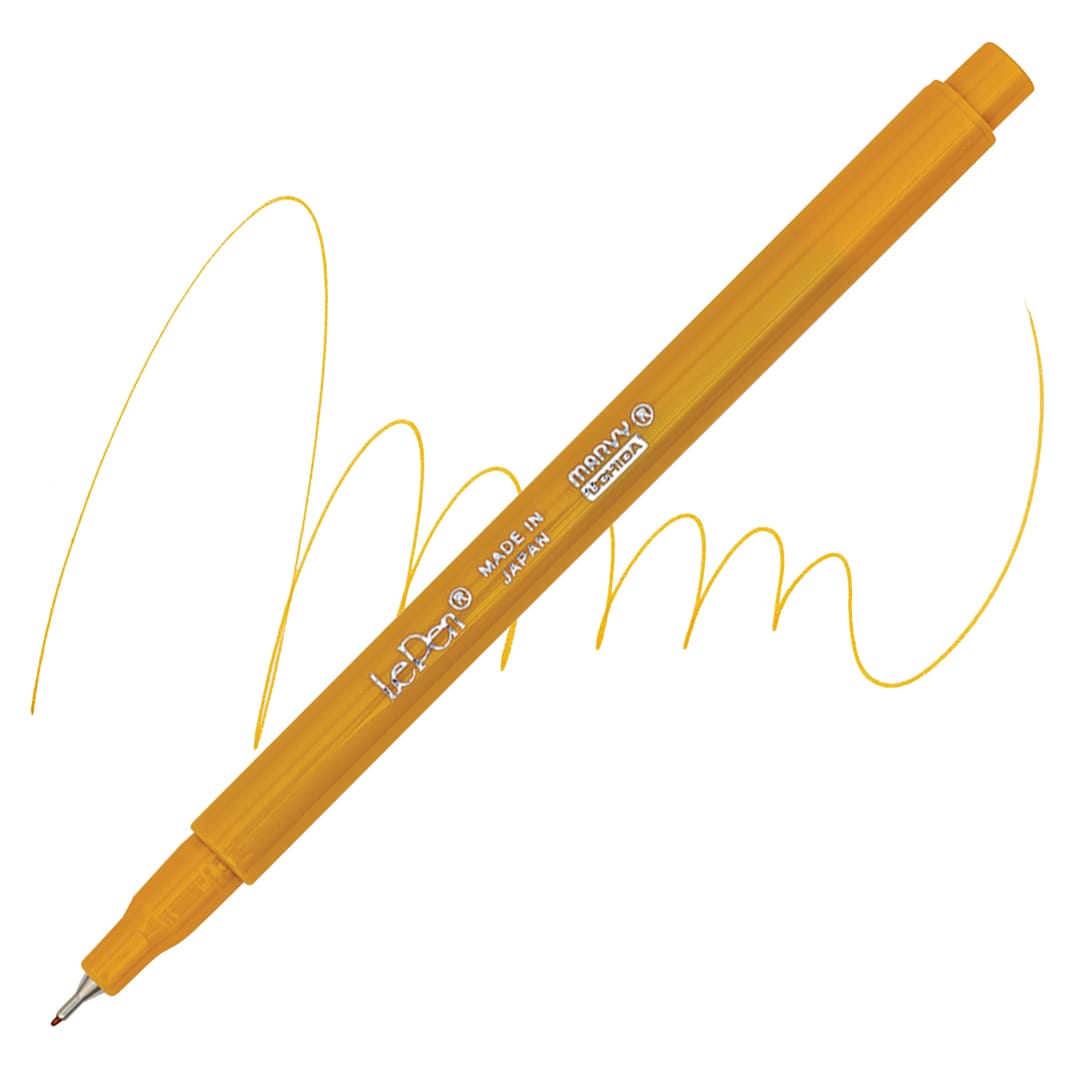 Open in modal - Marvy Uchida LePen Fine Line Marker - Mustard marker and swatch