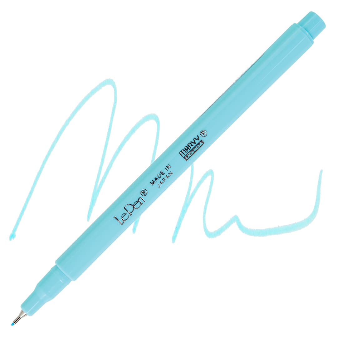 Open in modal - Marvy Uchida LePen Fine Line Marker - Pale Blue, pen and swatch