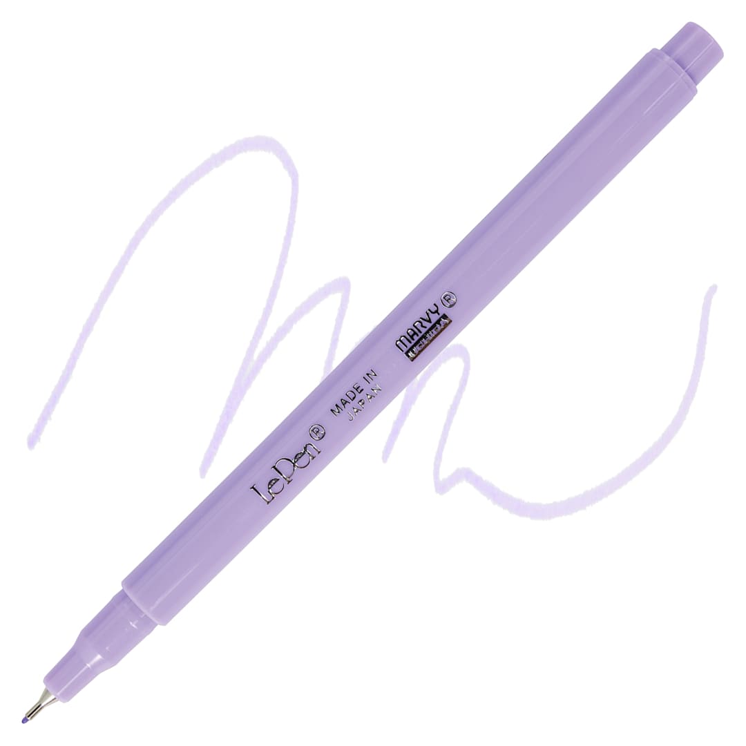 Open in modal - Marvy Uchida LePen Fine Line Marker - Wisteria, pen and swatch