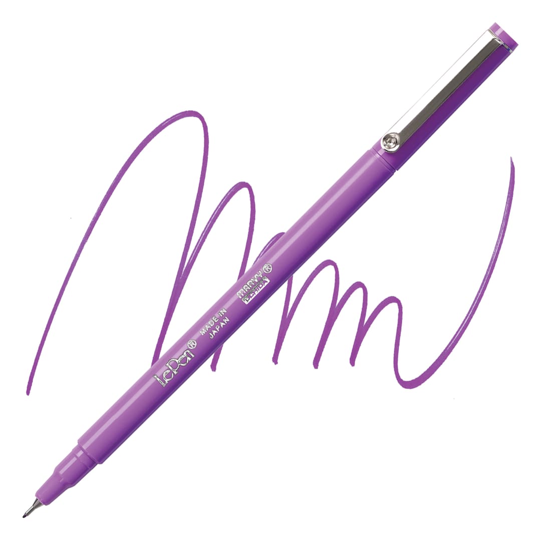 Open in modal - Marvy Uchida LePen Fine Line Marker - Lavender marker and swatch