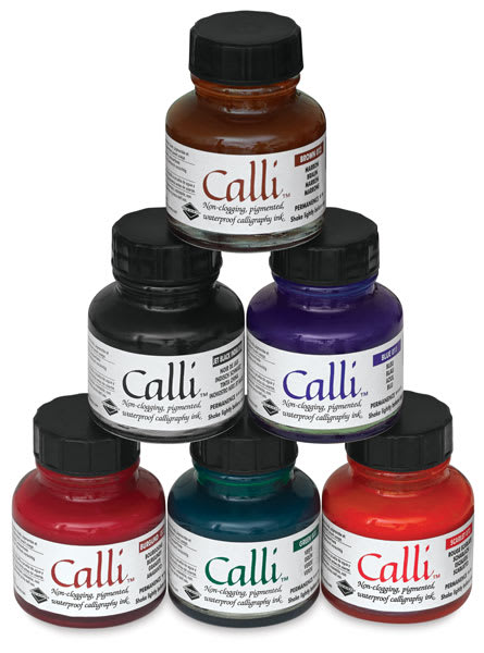 Open in modal - Daler-Rowney Calli Calligraphy Inks - 6 colors available shown in pyramid