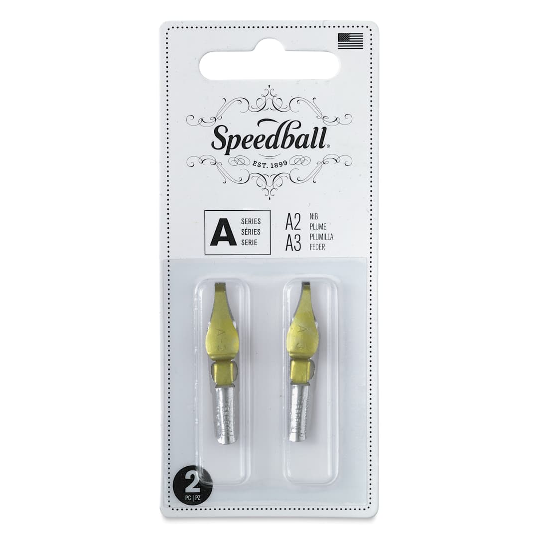 Open in modal - Speedball Broad Edge A-Series Square Calligraphy Nibs - A2 and A3, front of the packaging