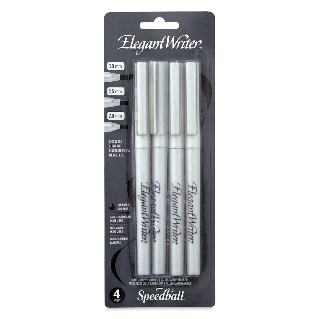 Open in modal - Speedball Elegant Writer Calligraphy Markers - Black, Set of 4, front of the packaging