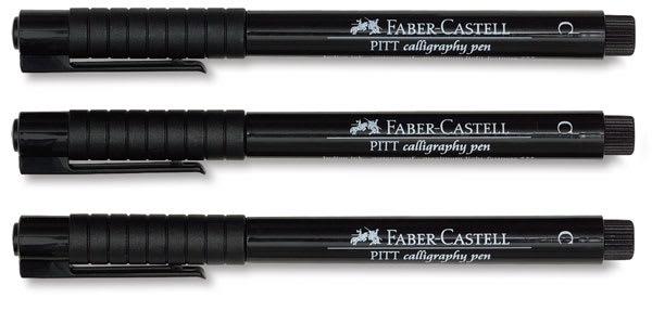 Open in modal - Faber-Castell Pitt Calligraphy Pen Sets - 3 Pc Black Set shown horizontally