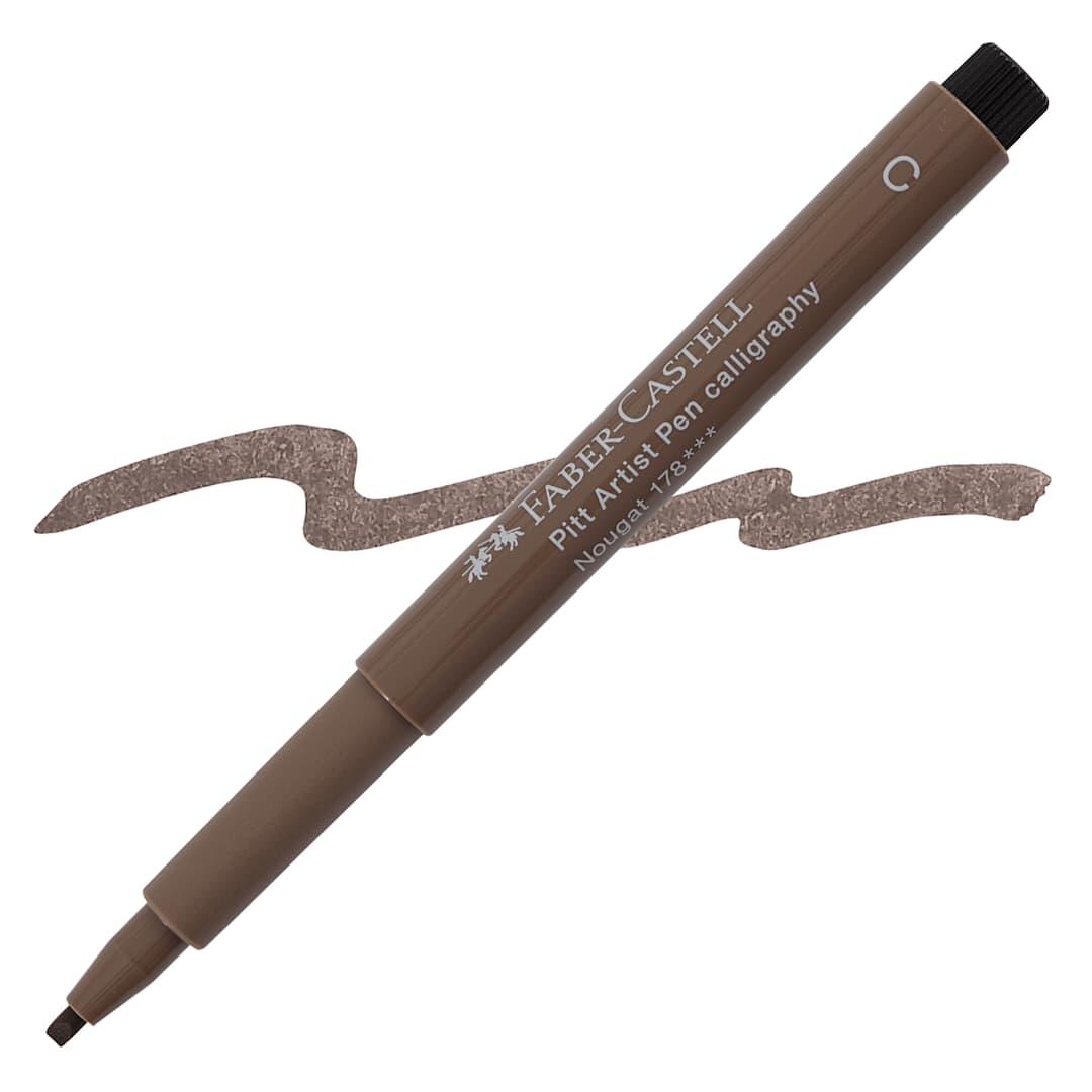 Open in modal - Faber-Castell Pitt Calligraphy Pen - Nougat pen and swatch