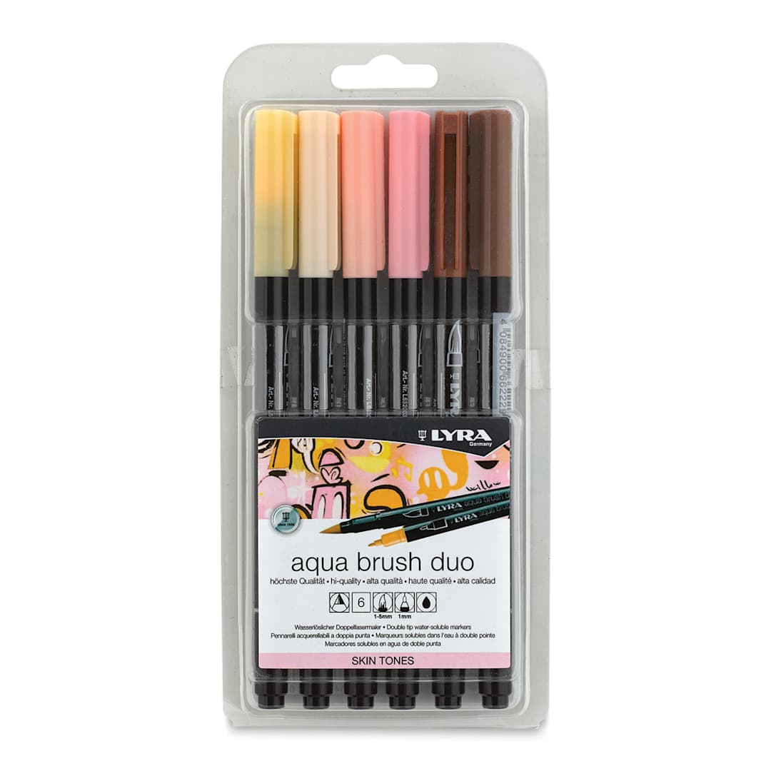 Open in modal - Lyra Aqua Brush Duo Markers - Skin Colors, Set of 6