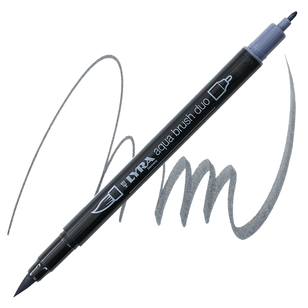 Open in modal - Lyra Aqua Brush Duo Marker - Cold Grey Deep 098 marker and swatch