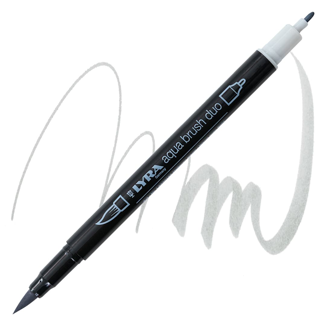 Open in modal - Lyra Aqua Brush Duo Marker - Warm Grey Light 195 marker and swatch
