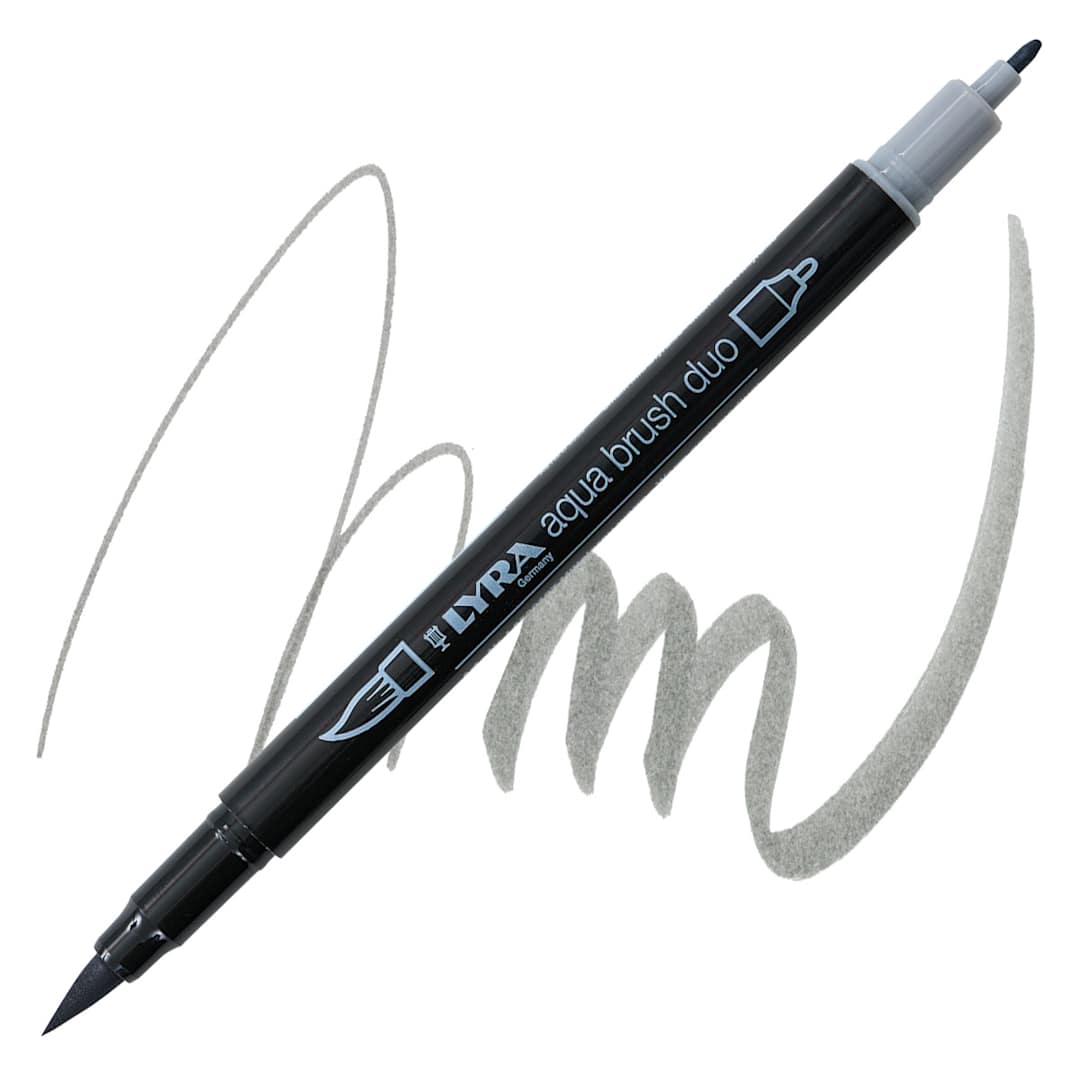 Open in modal - Lyra Aqua Brush Duo Marker - Warm Grey Medium 197 marker and swatch