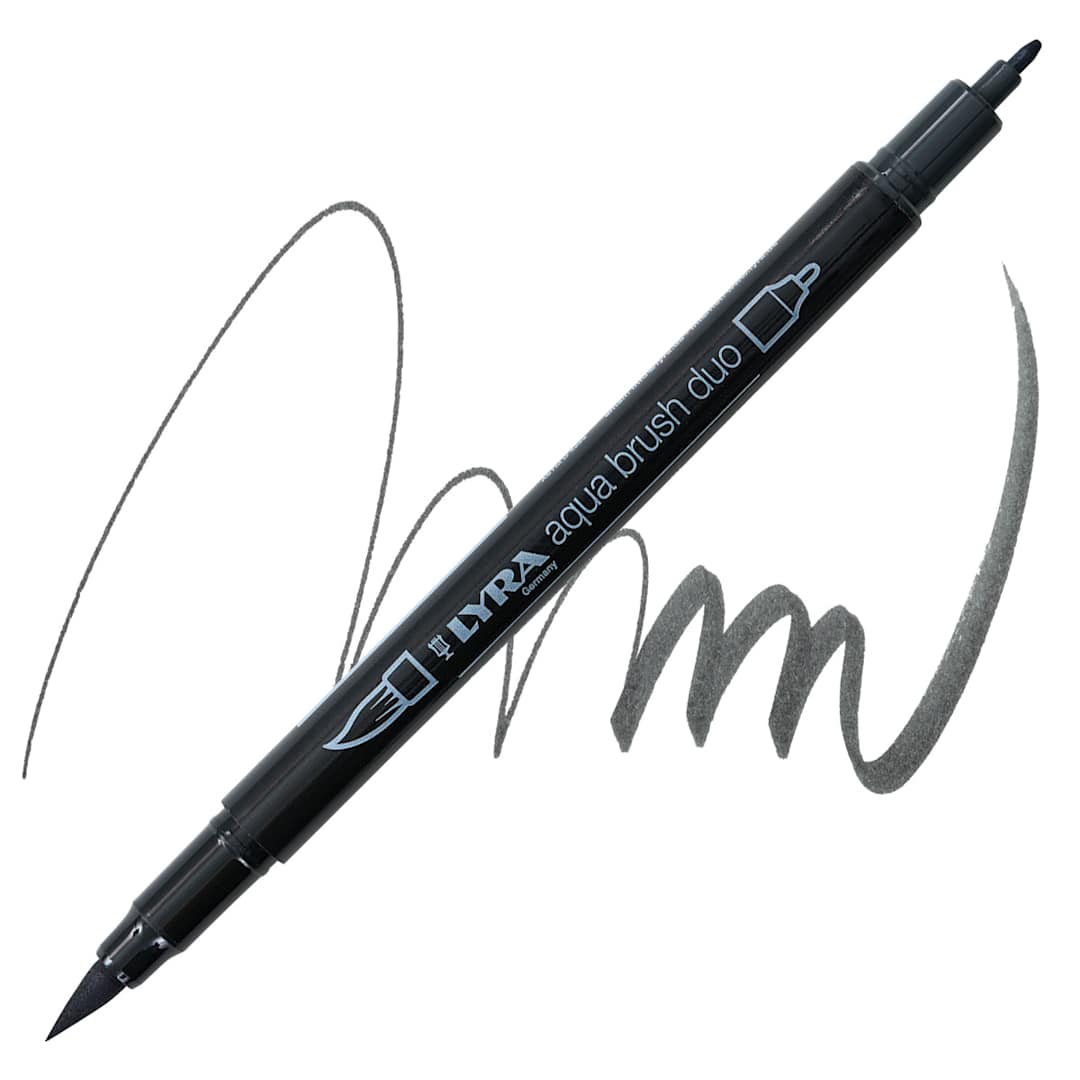 Open in modal - Lyra Aqua Brush Duo Marker - Warm Grey Deep 198 marker and swatch