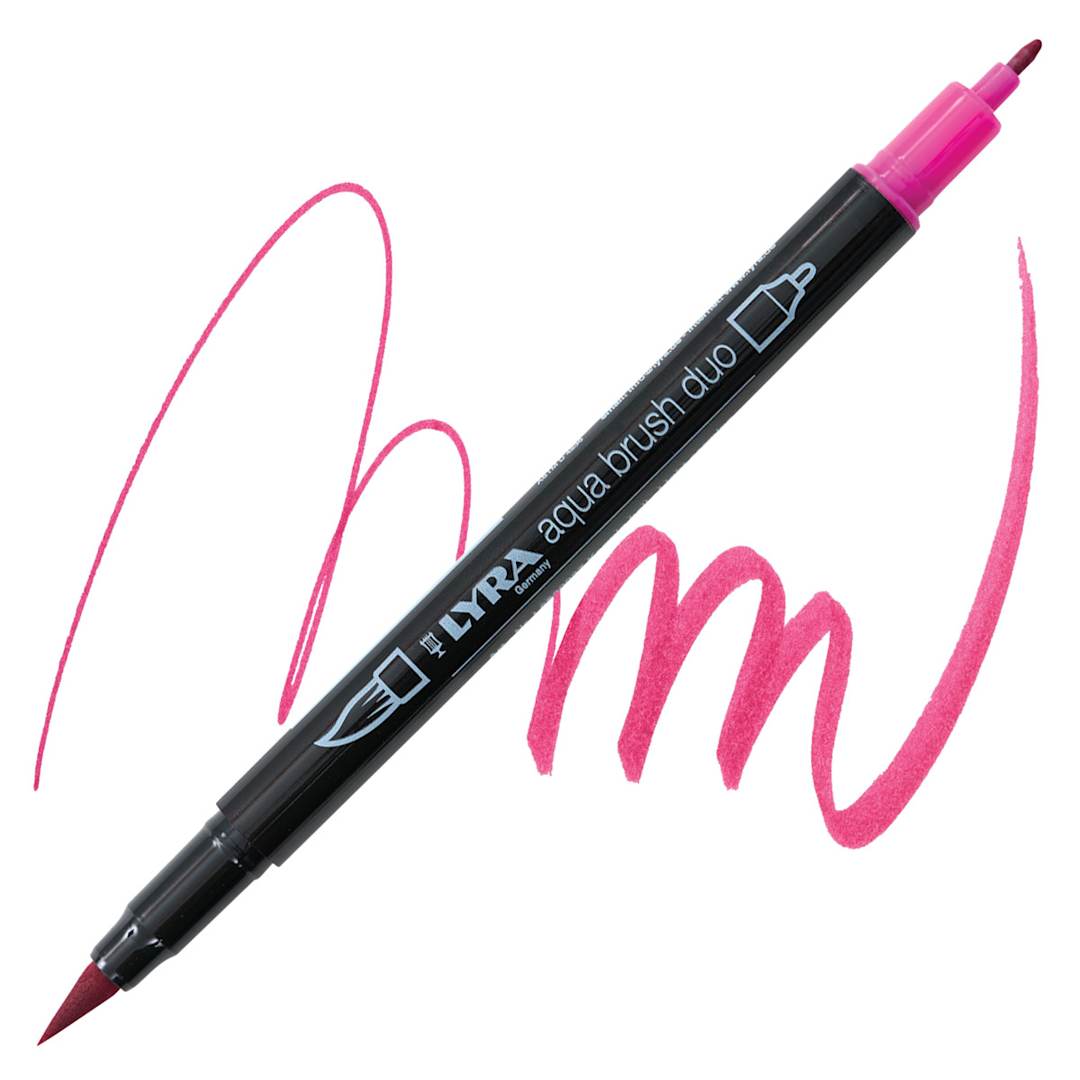 Open in modal - Lyra Aqua Brush Duo Marker - Light Carmine 027 marker and swatch