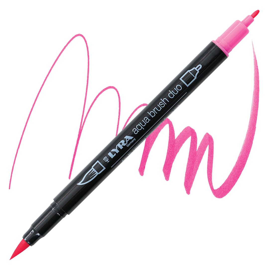Open in modal - Lyra Aqua Brush Duo Marker - Purple Pink 028 marker and swatch