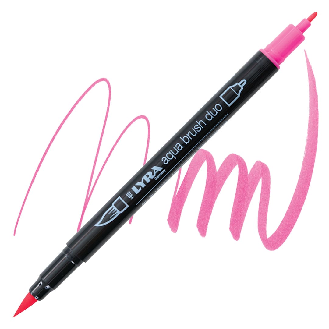 Open in modal - Lyra Aqua Brush Duo Marker - Pink Madder Lake 029 marker and swatch