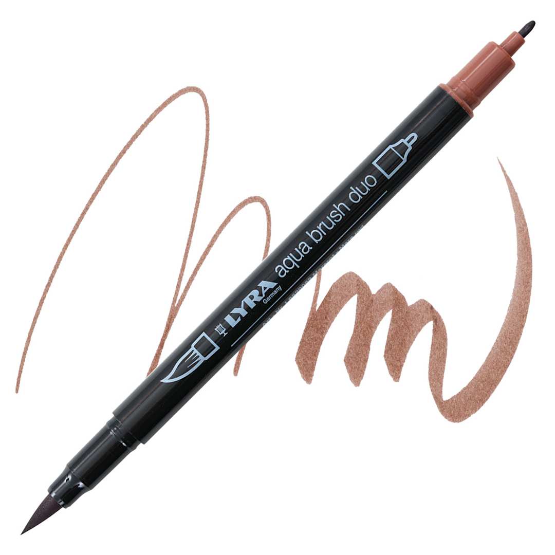 Open in modal - Lyra Aqua Brush Duo Marker - Mars Red 089 marker and swatch