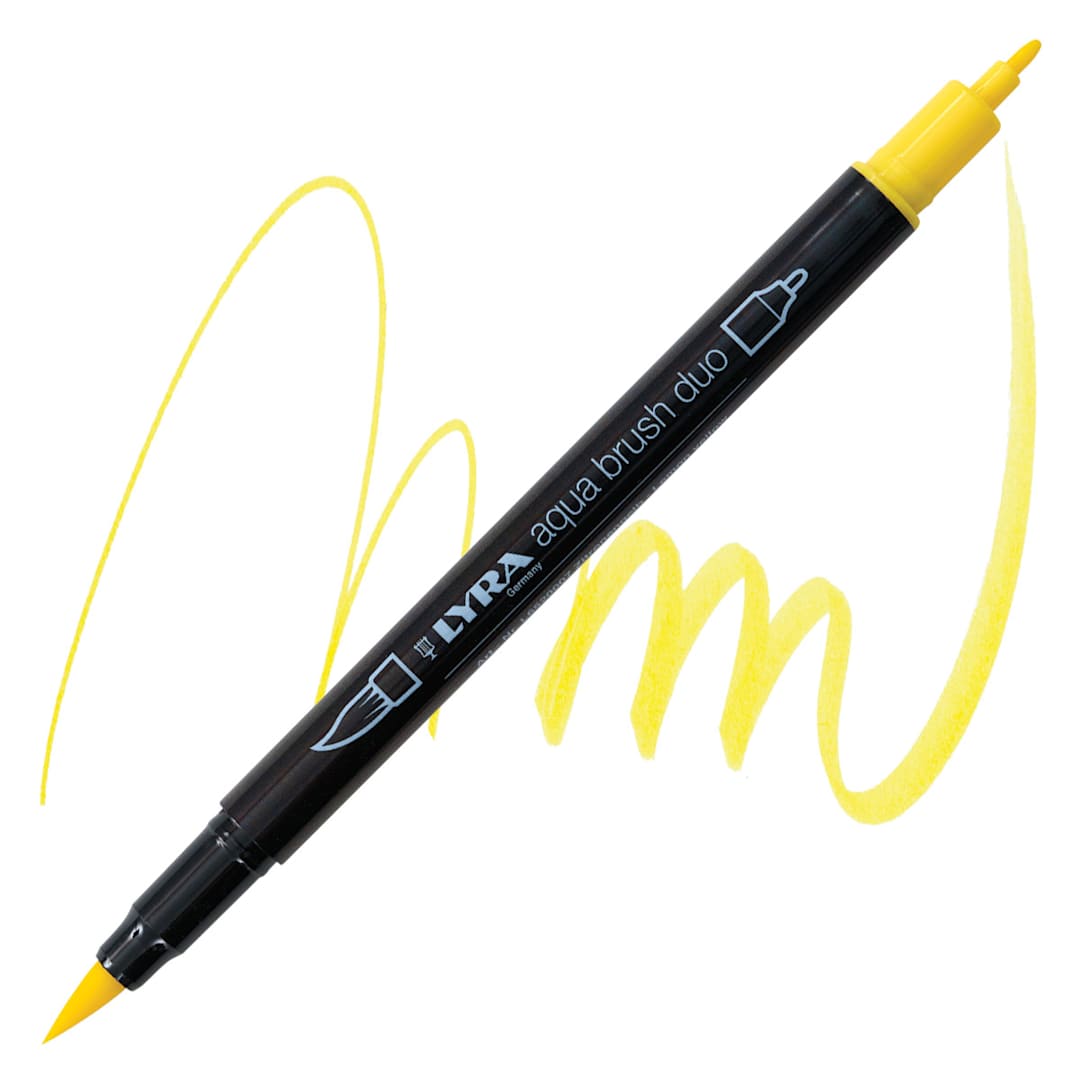 Open in modal - Lyra Aqua Brush Duo Marker - Lemon Yellow 007 marker and swatch