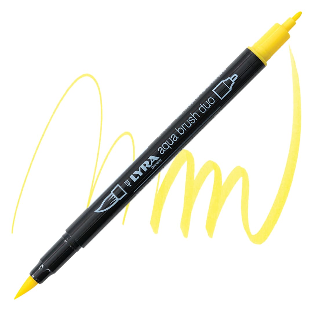 Open in modal - Lyra Aqua Brush Duo Marker - Chrome Yellow Light 006 marker and swatch
