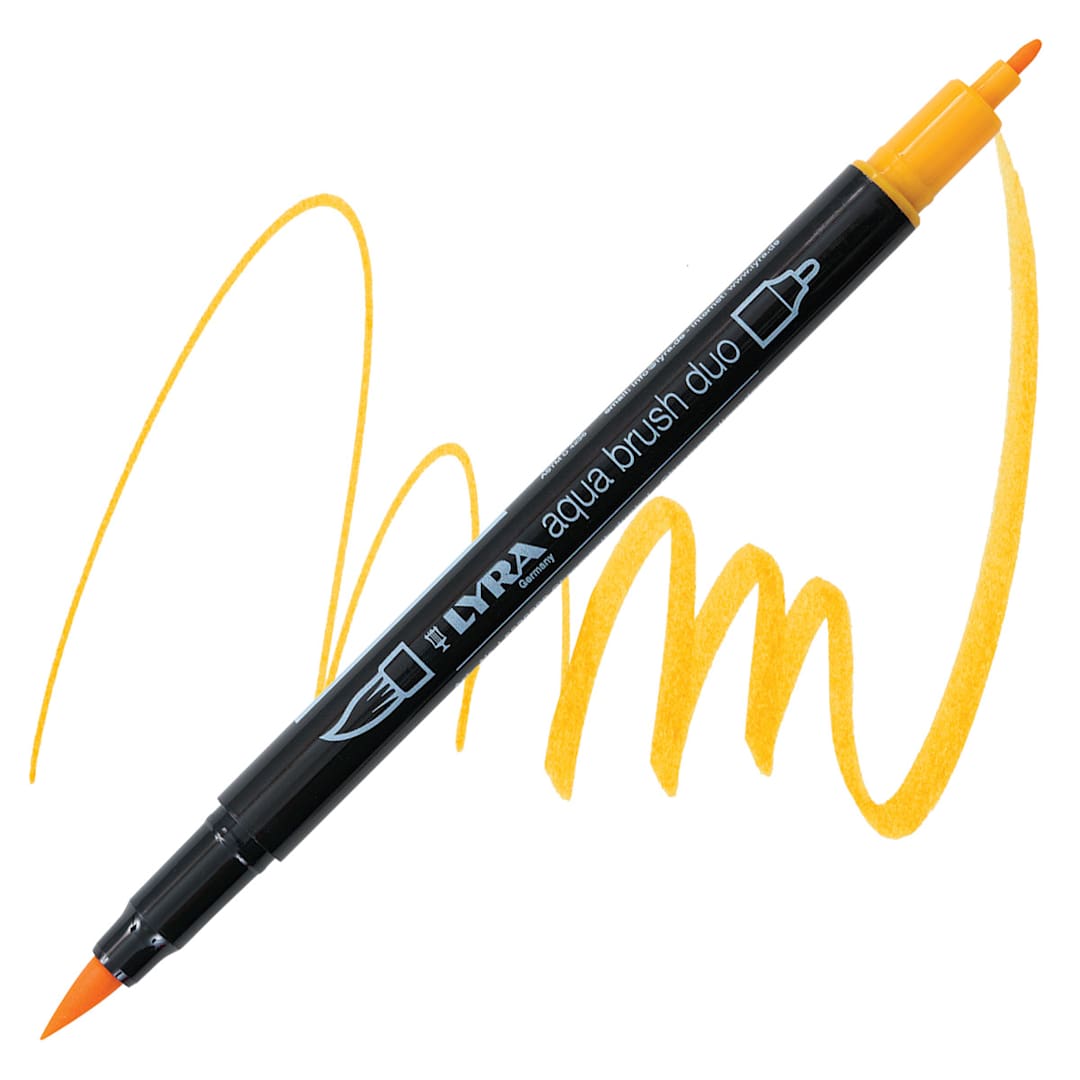 Open in modal - Lyra Aqua Brush Duo Marker - Chrome Yellow Deep 009 marker and swatch