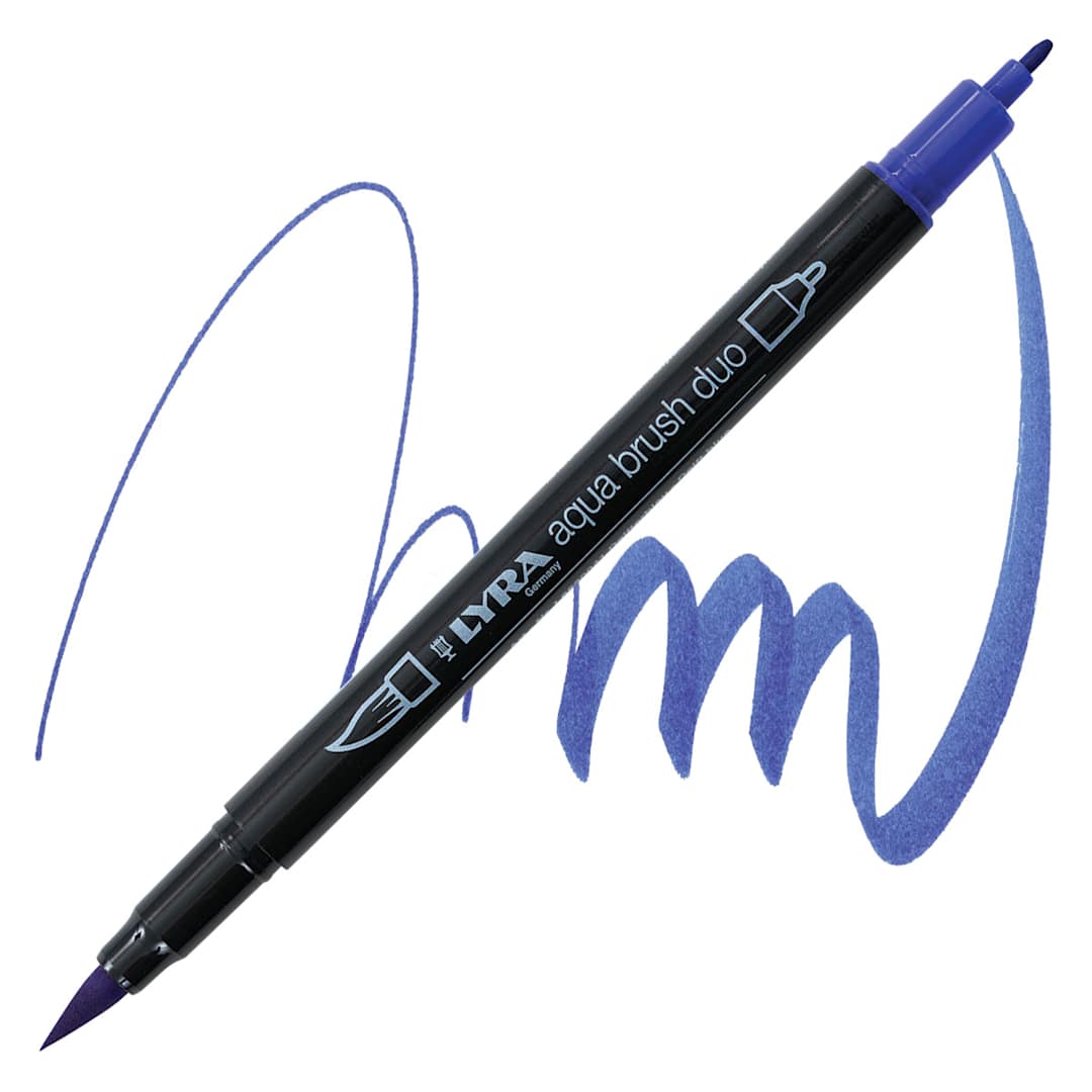 Open in modal - Lyra Aqua Brush Duo Marker - Delft Blue 041 marker and swatch