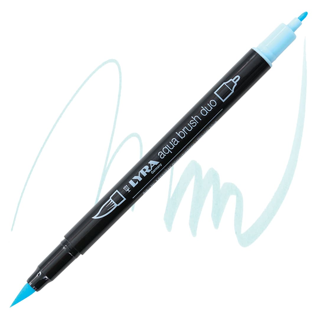 Open in modal - Lyra Aqua Brush Duo Marker - Glacier Blue 045 marker and swatch