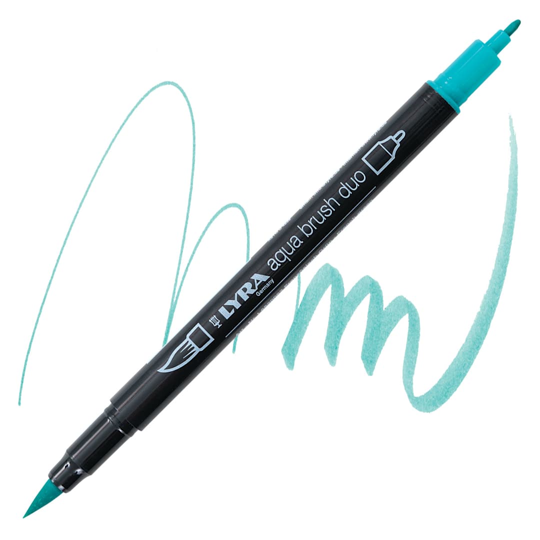 Open in modal - Lyra Aqua Brush Duo Marker - French Green 062 marker and swatch