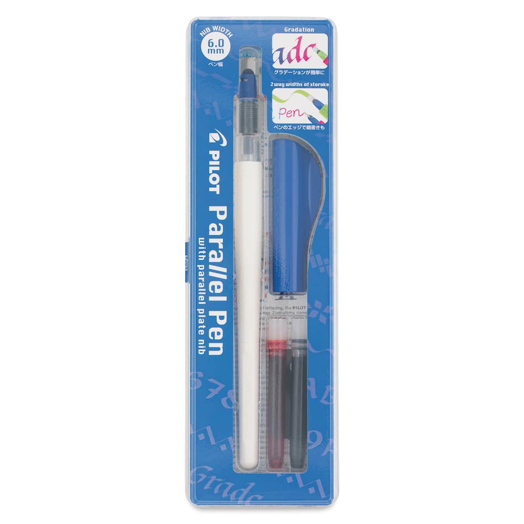 Open in modal - Pilot Parallel Calligraphy Pen Set - 6.0 mm Pen Nib with Ink Cartridges, front of the packaging