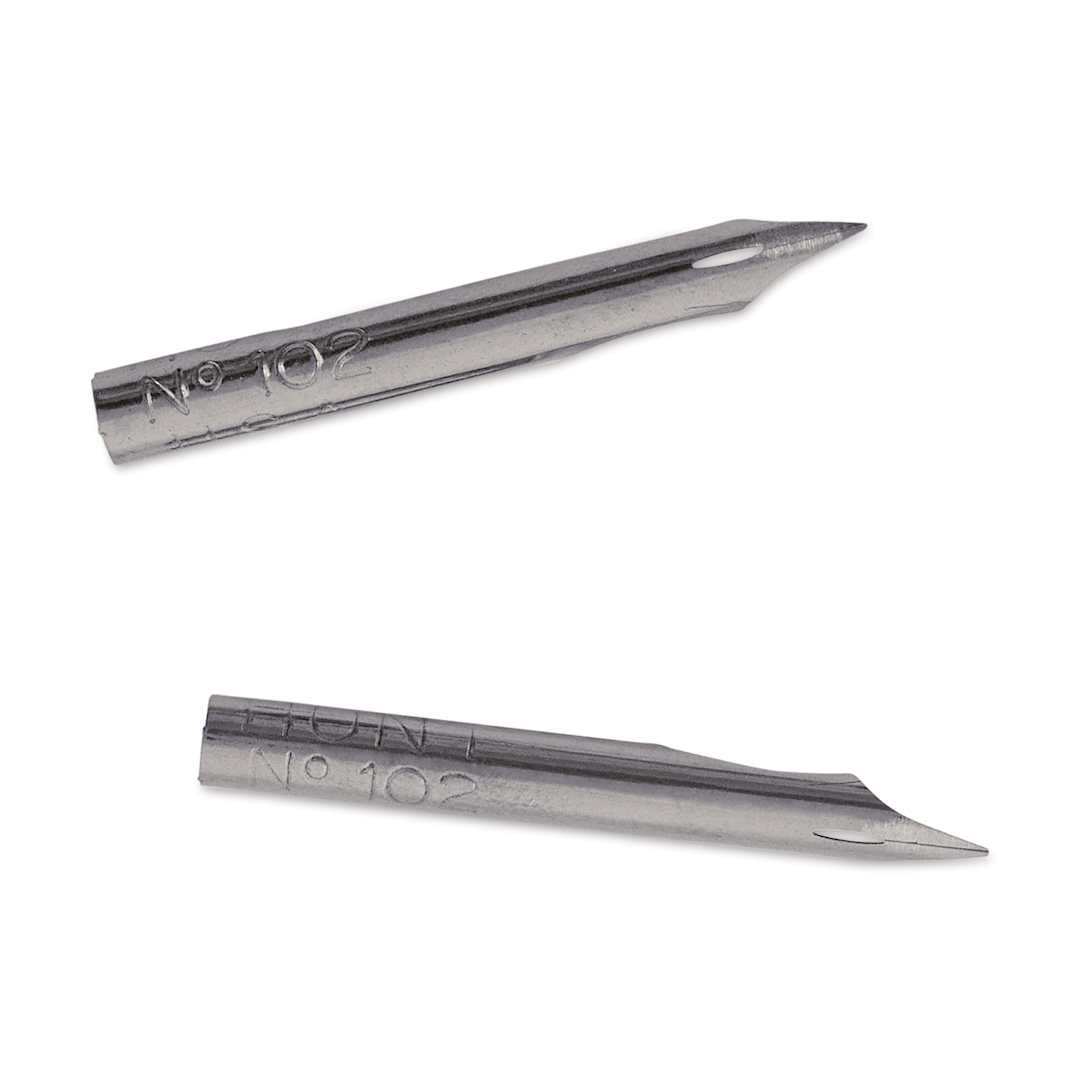 Open in modal - Speedball Hunt Crowquill Pen Nibs - #102 Crowquill, Pkg of 2, nibs