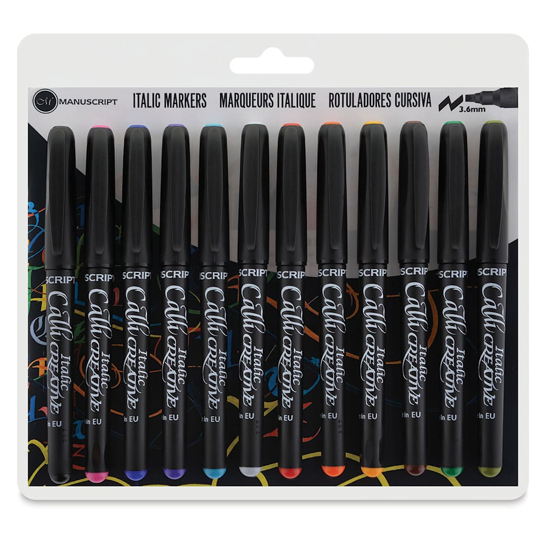 Open in modal - Manuscript CalliCreative Italic Marker - Broad Point, Set of 12, front of the packaging