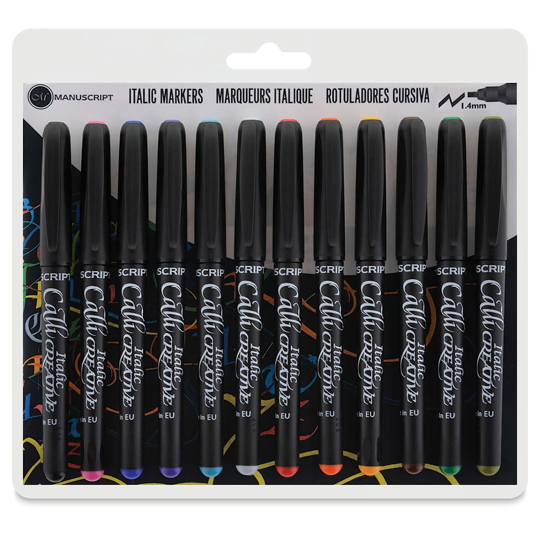 Open in modal - Manuscript CalliCreative Italic Marker - Fine Point, Set of 12, front of the packaging