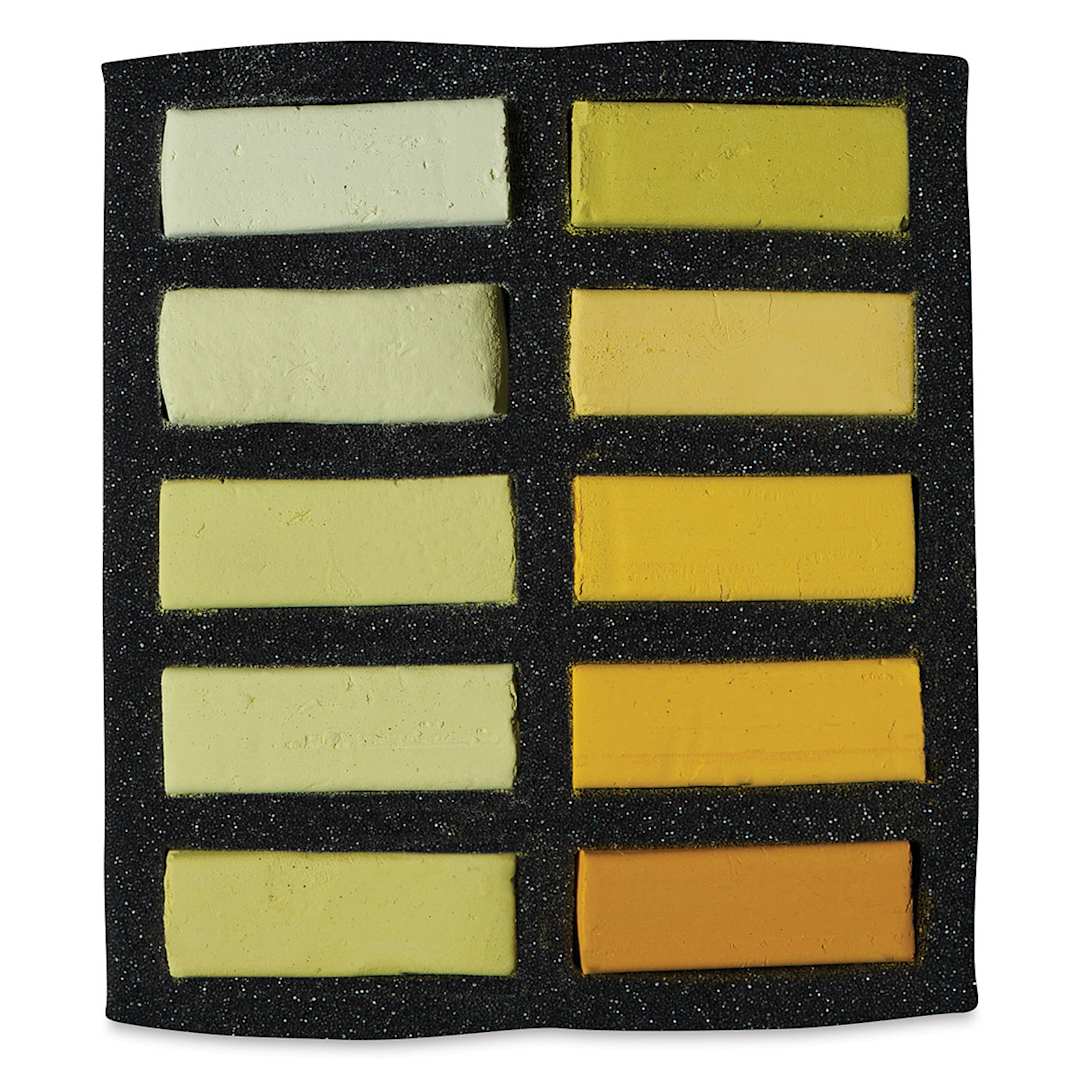Open in modal - Art Spectrum Extra Soft Square Pastels - Yellows, Set of 10