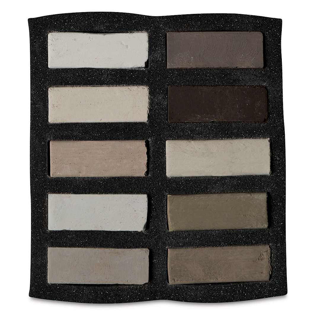 Open in modal - Art Spectrum Extra Soft Square Pastels - Umber and Earths, Set of 10