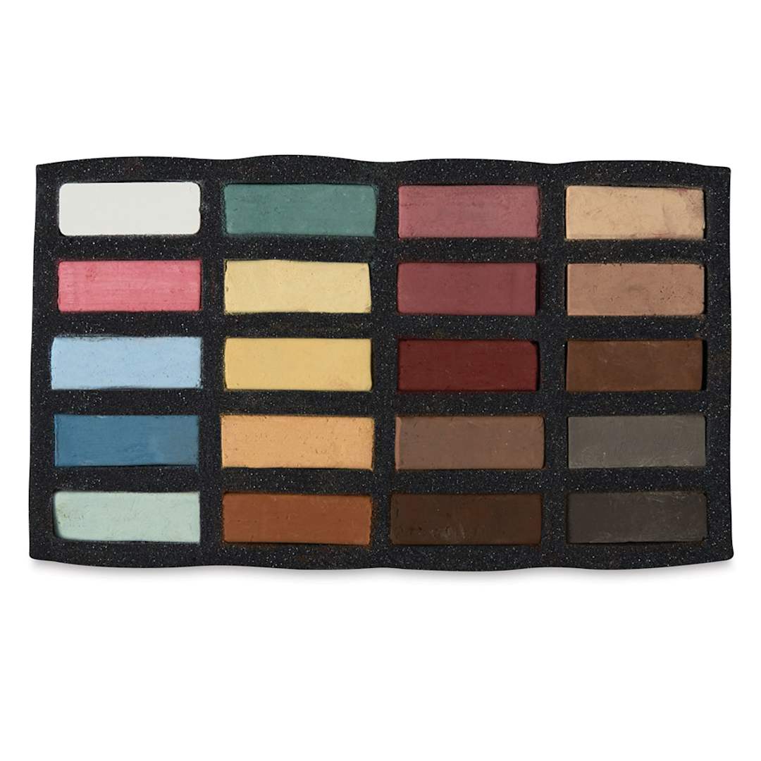 Open in modal - Art Spectrum Extra Soft Square Pastel - Portrait Set of 20 shown in tray