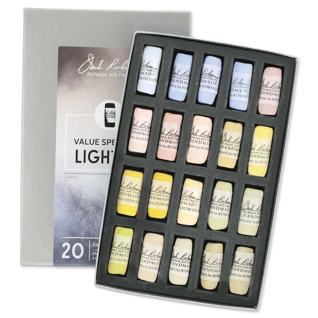 Open in modal - Richeson Soft Handrolled Pastels - Lights 2, Set of 20