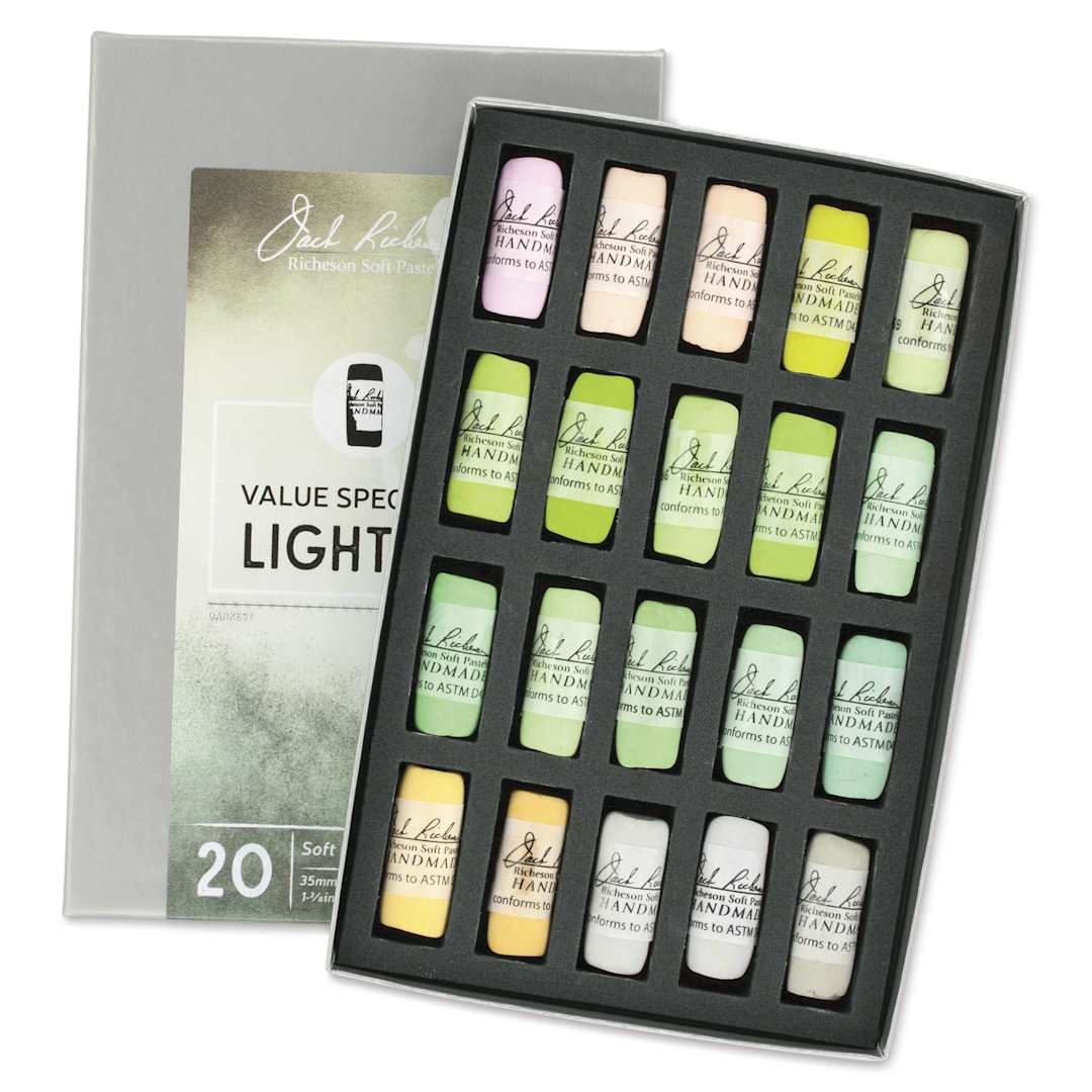 Open in modal - Richeson Soft Handrolled Pastels - Lights 3, Set of 20
