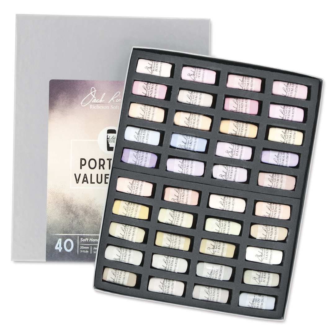 Open in modal - Richeson Soft Handrolled Pastels - Portrait Values 8-10, Set of 40