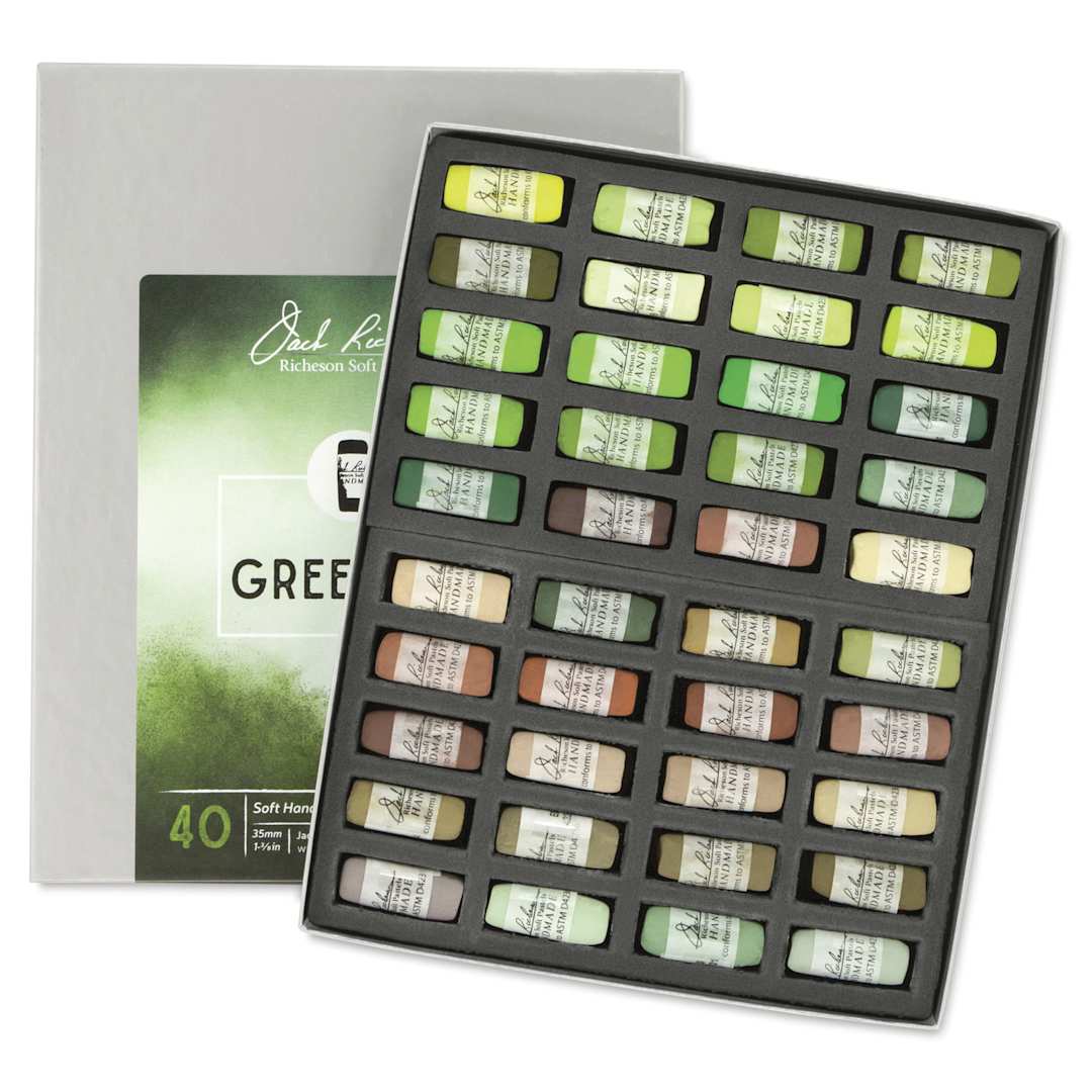 Open in modal - Richeson Soft Handrolled Pastels - Greenery, Set of 40
