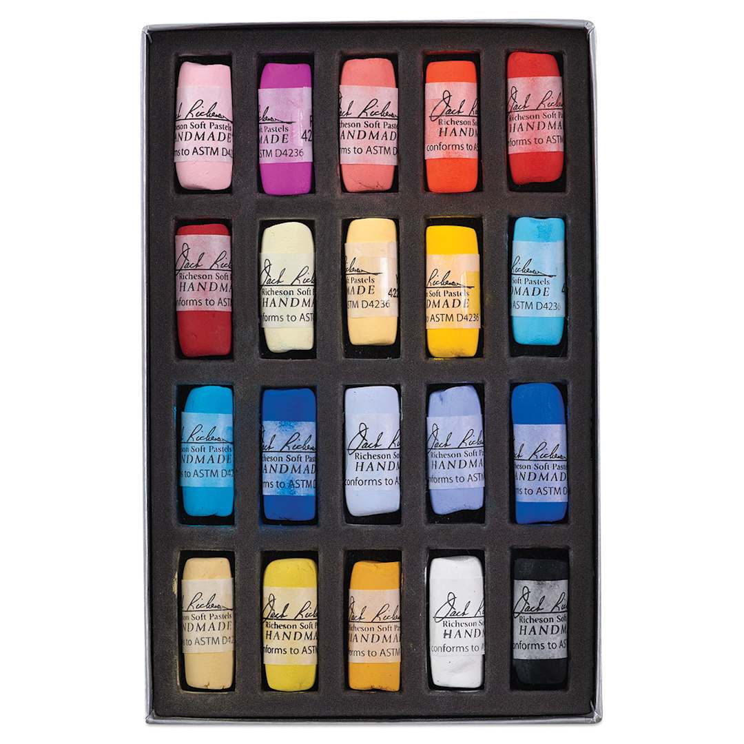 Open in modal - Richeson Soft Handrolled Pastels - Color Wheel, Primary, Set of 20