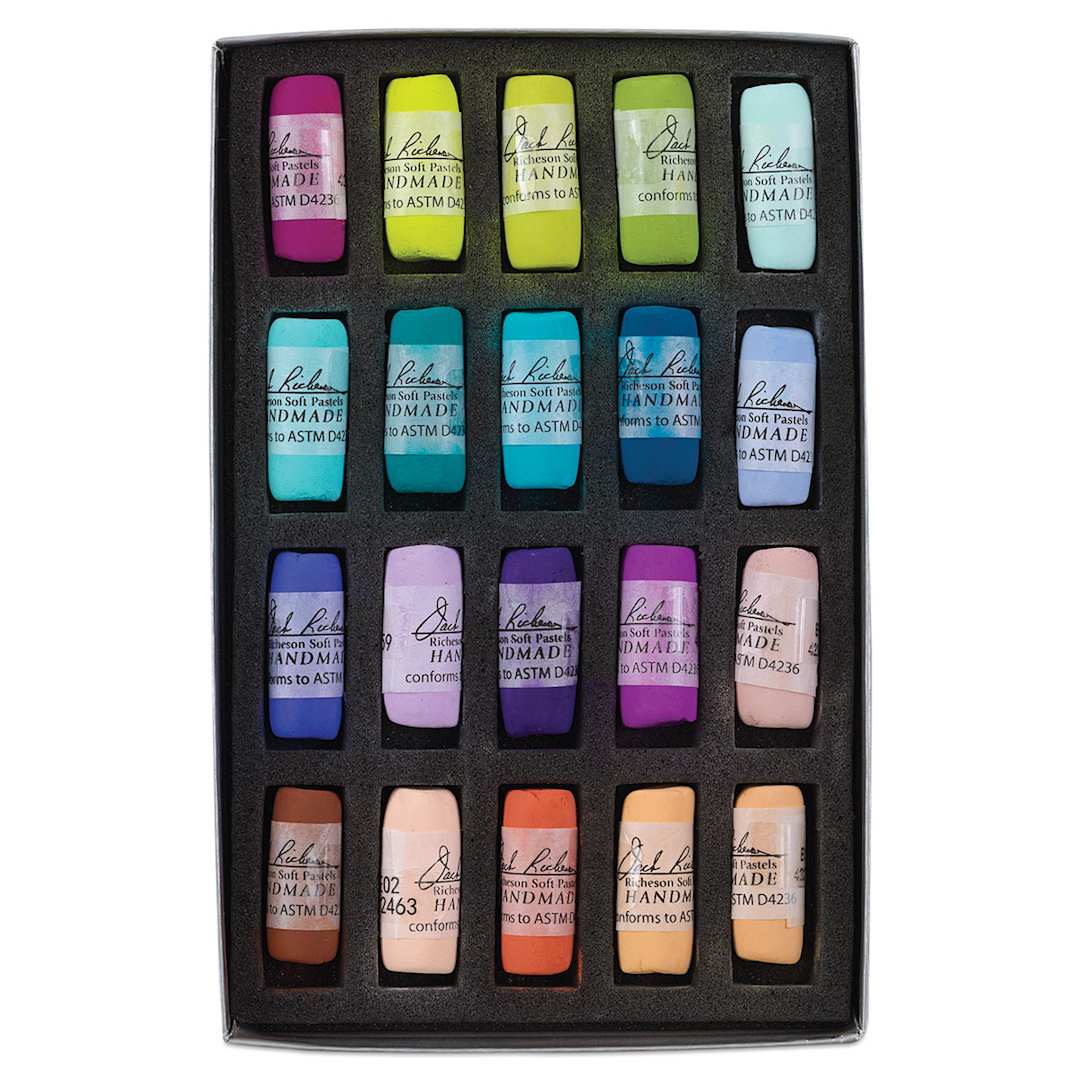 Open in modal - Richeson Soft Handrolled Pastels - Color Wheel, Tertiary, Set of 20