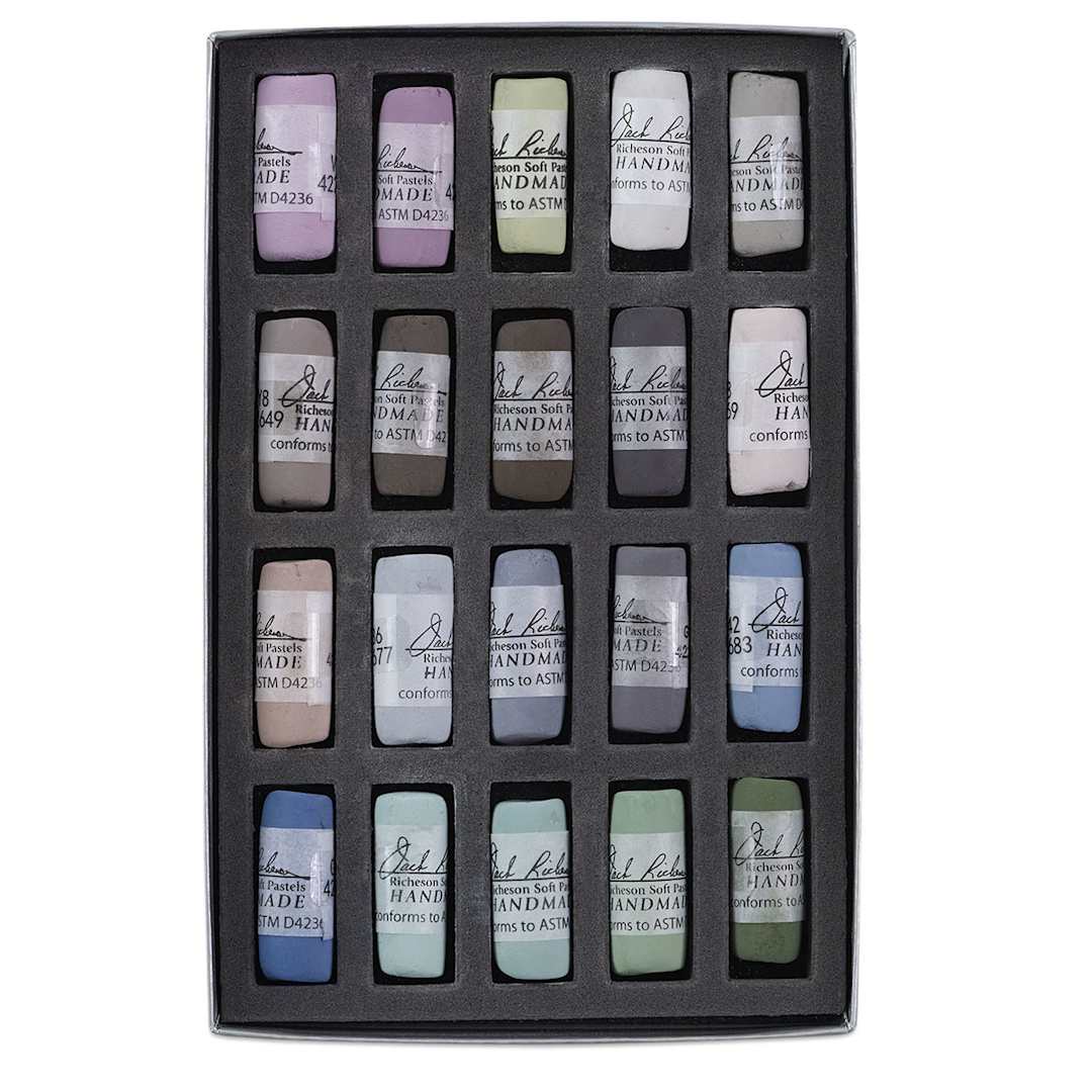 Open in modal - Richeson Soft Handrolled Pastels - Color Wheel, Neutrals, Set of 20