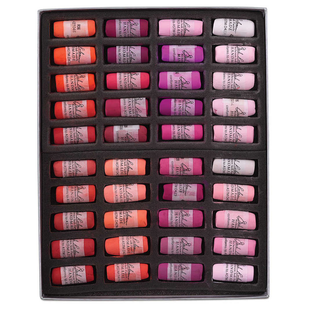 Open in modal - Richeson Soft Handrolled Pastels - Reds, Set of 40