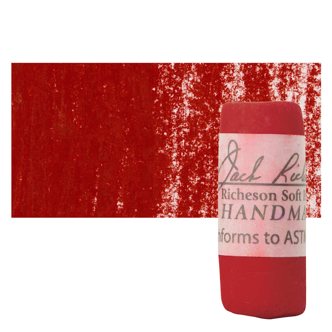 Open in modal - Richeson Soft Handrolled Pastel - Red R44, pastel and swatch