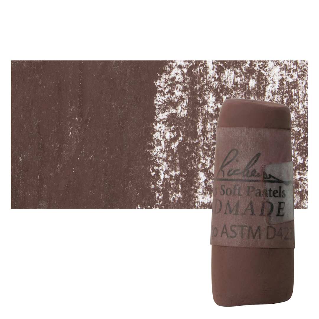 Open in modal - Richeson Soft Handrolled Pastel - Earth Red ER12, pastel and swatch