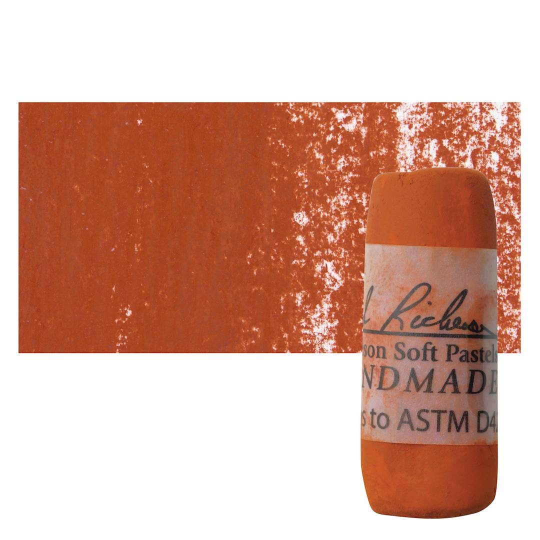 Open in modal - Richeson Soft Handrolled Pastel - Earth Red ER27, pastel and swatch